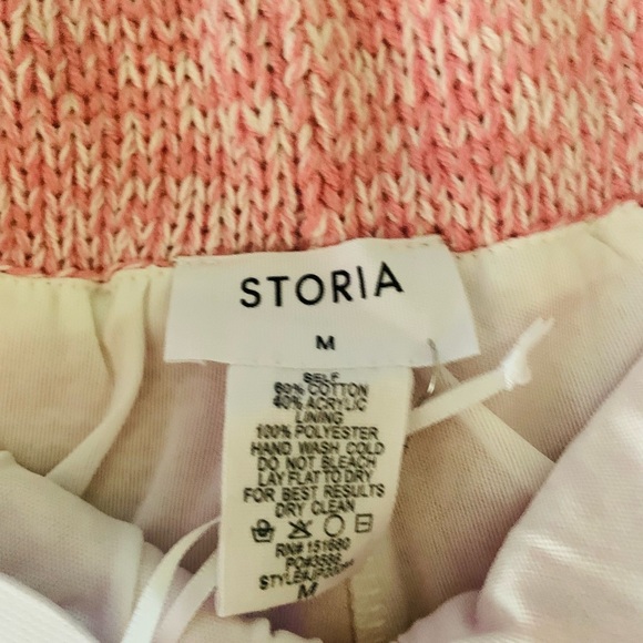NWT Pink Daisy Print Knit Sweater Shorts by Storia SZ M - Picture 8 of 8